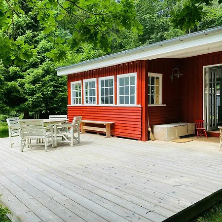 Red Wood House Within Frederiksvaerk's Nature